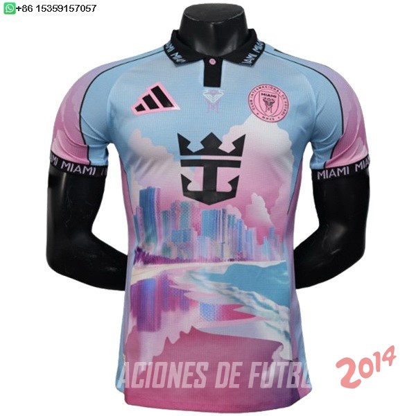 Tailandia Camiseta Del Inter Miami Especial Jugadores 2025/2026 Azul Rosa