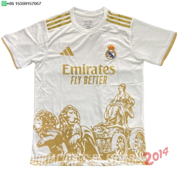 Tailandia Camiseta Del Real Madrid Especial 2025/2026 Blanco Amarillo